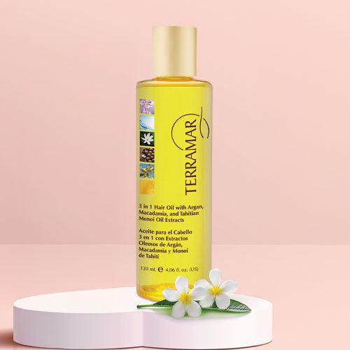 Terramar 3 in 1 Argan, Macadamia, Monoi de Tahiti  hair repair extract oil